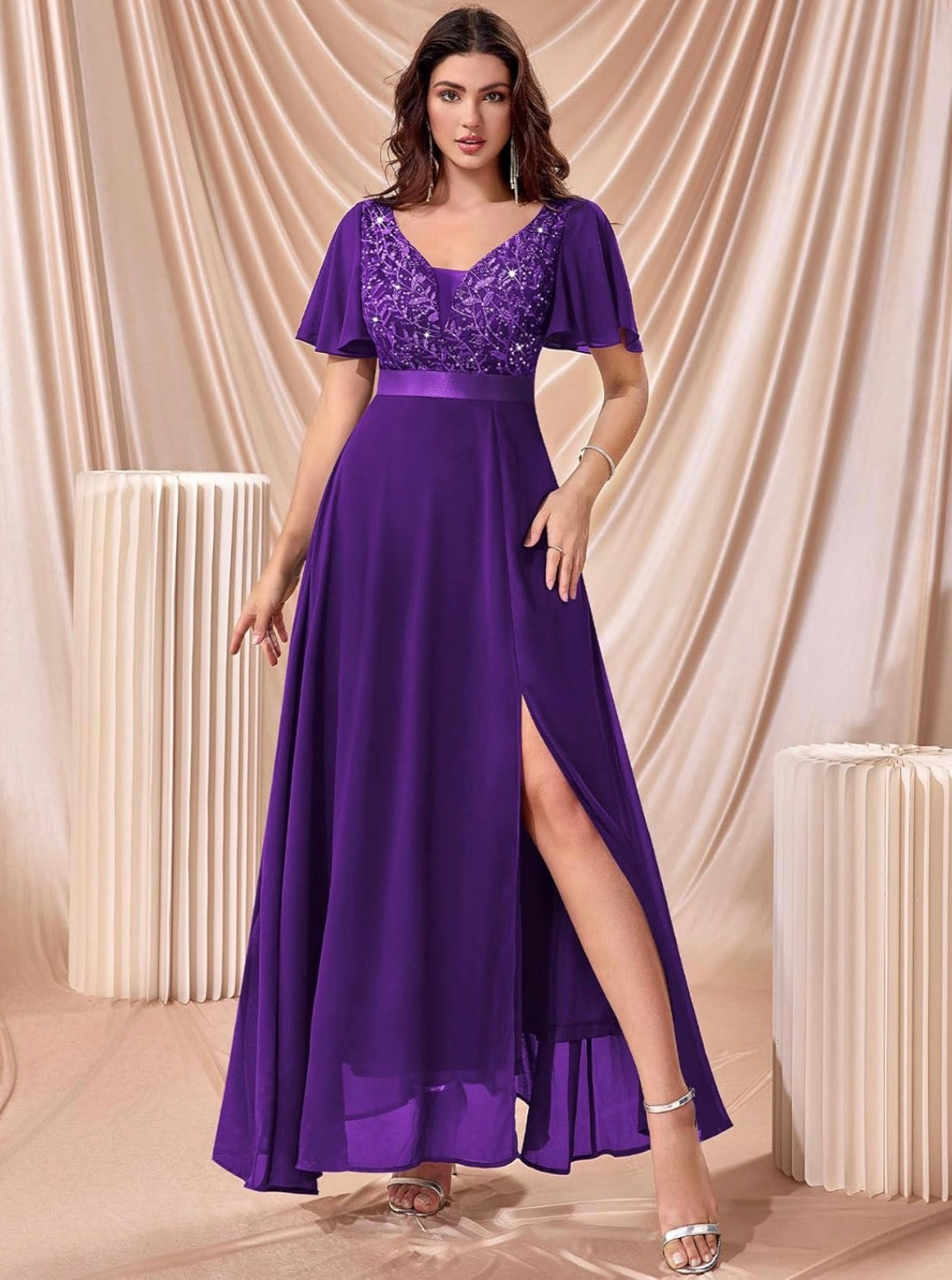 Ruelle Slit Flowy Dress