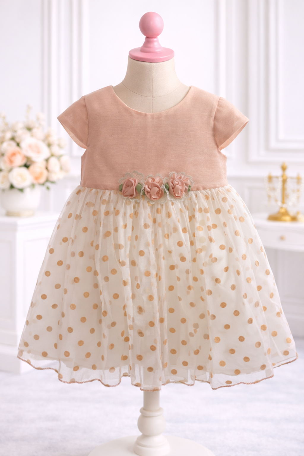 Coral Polka Dots