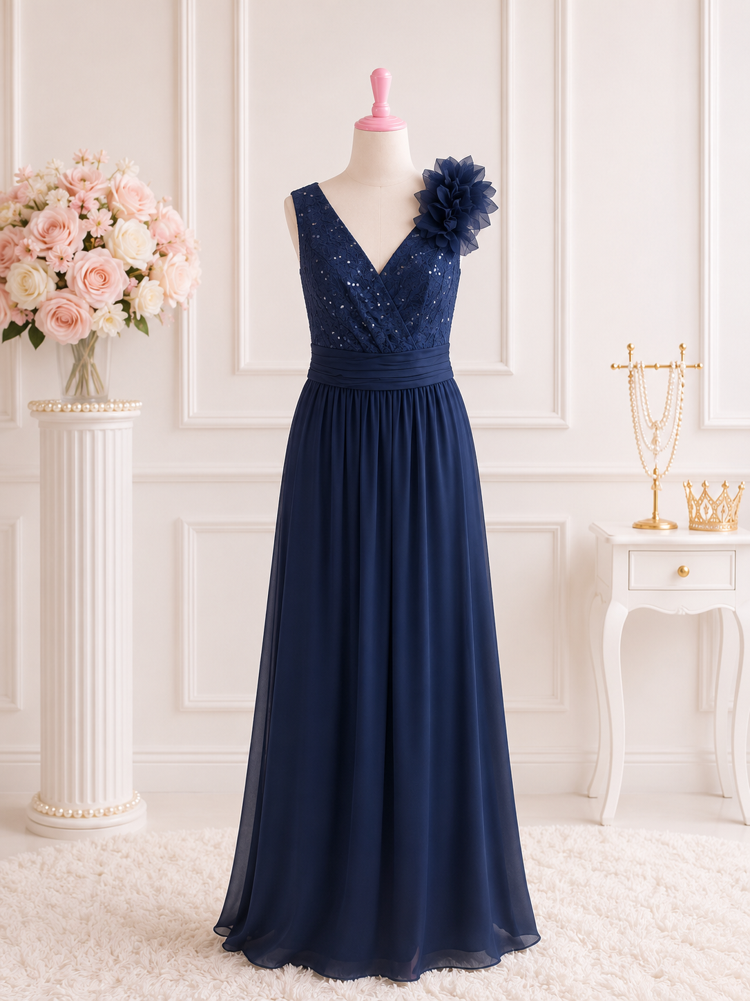 Navy blue formal dress