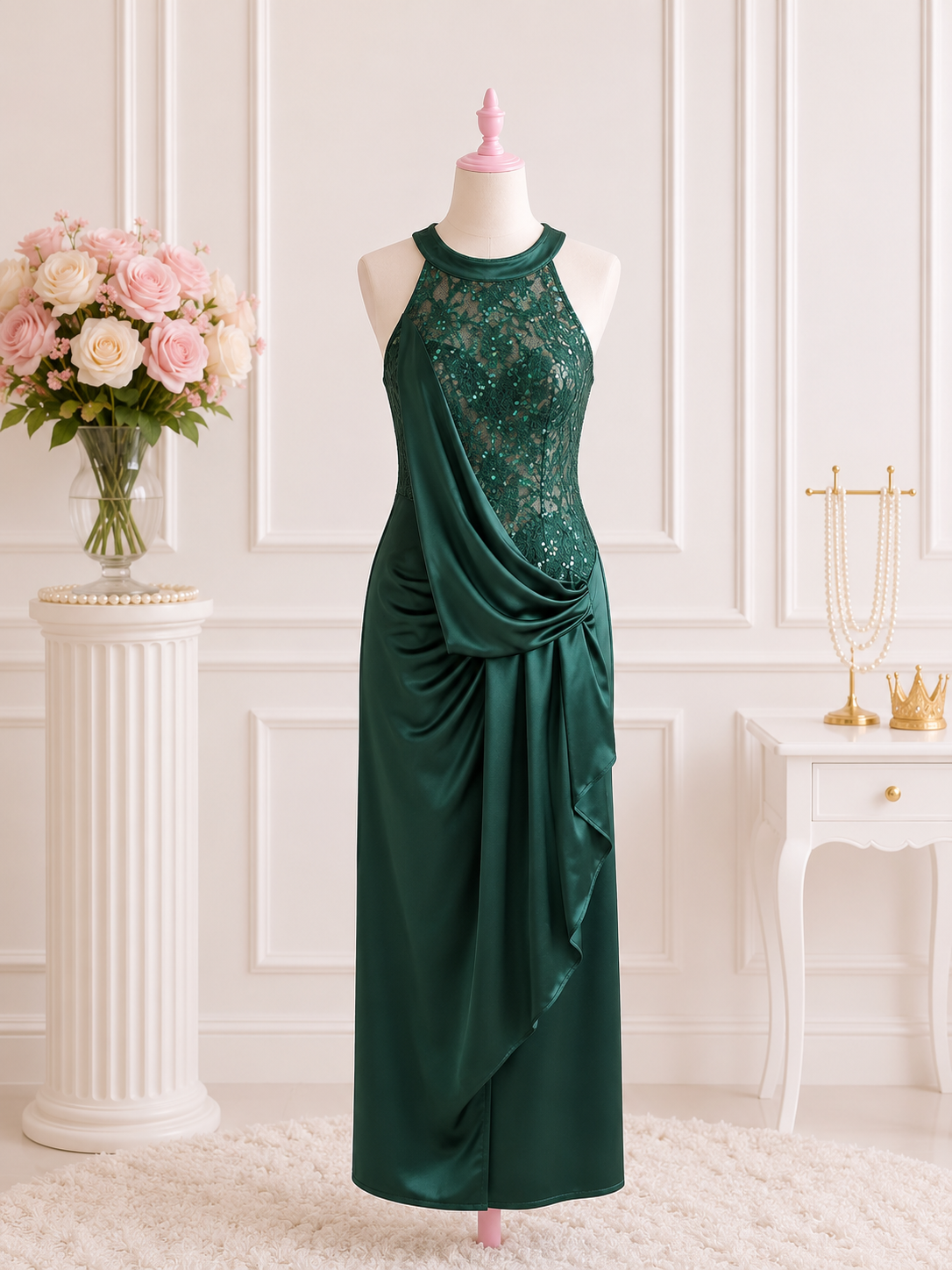 Emerald green formal dress