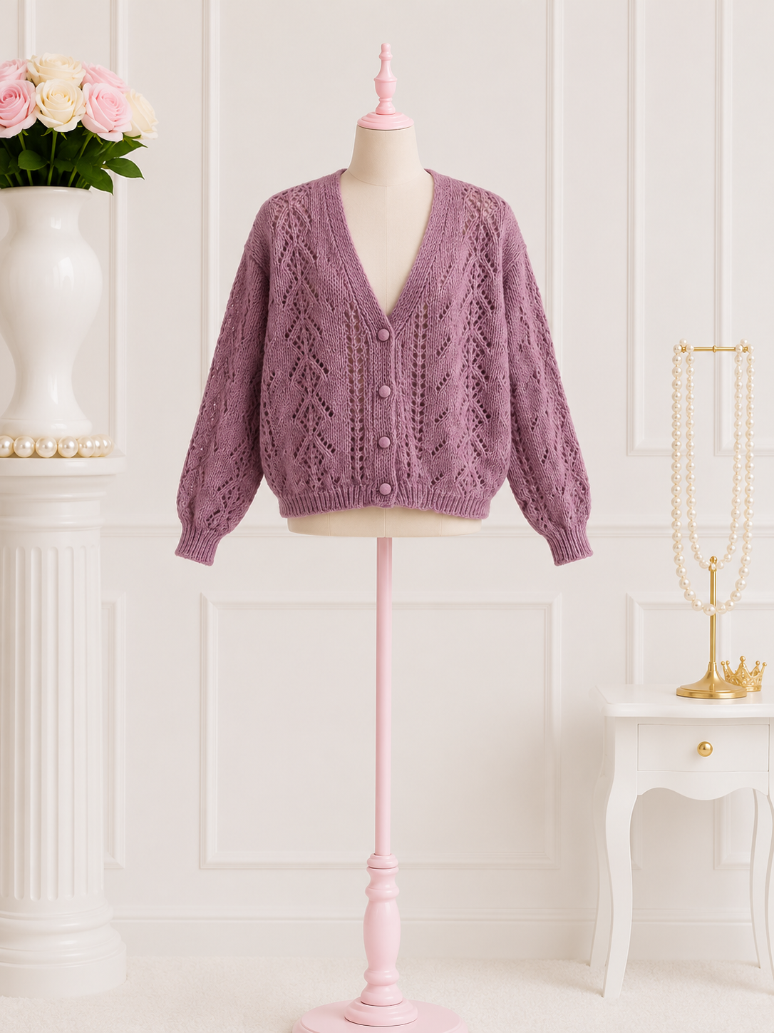 Lavender Knit Cardigan