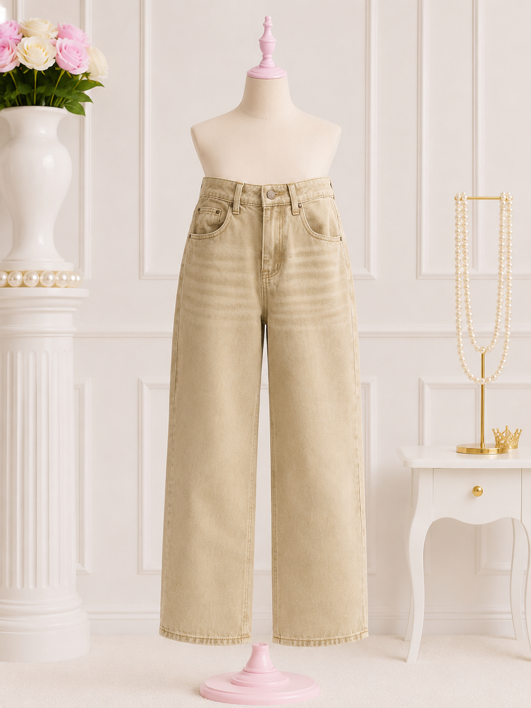 Sandstone Wide-Leg Jeans