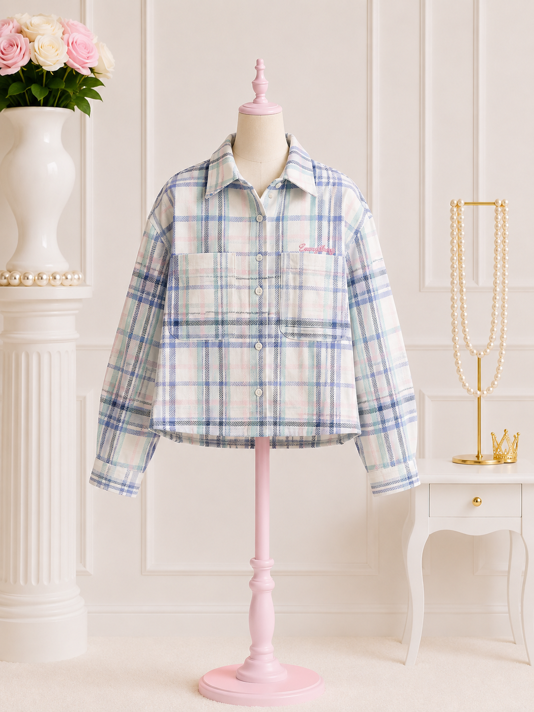 Sky Plaid Shacket
