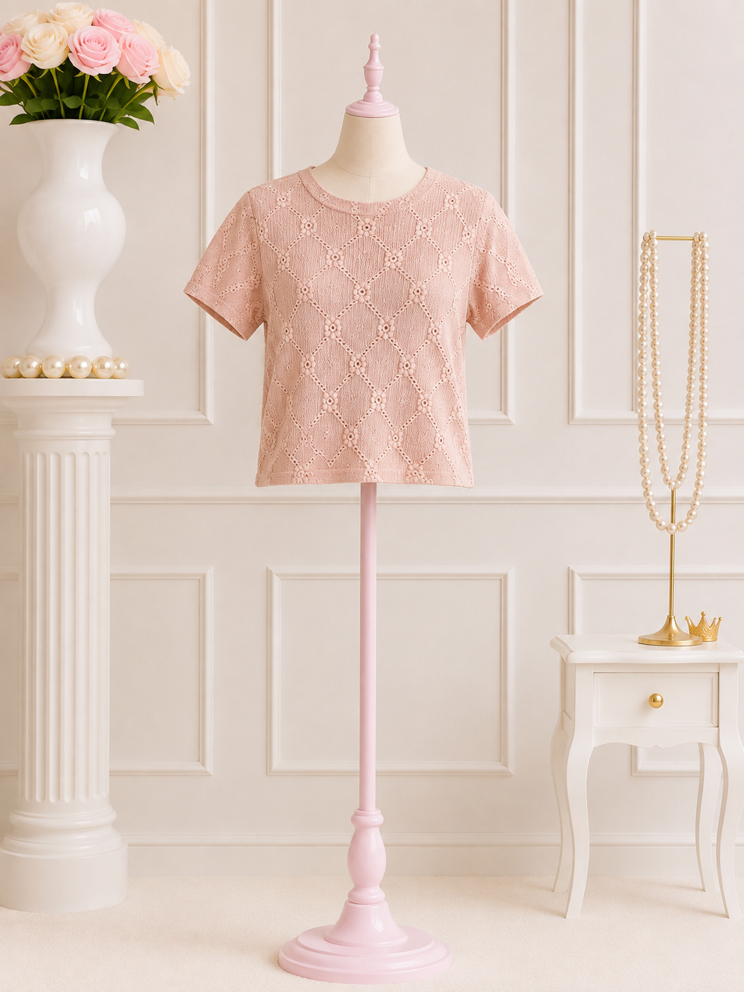 Blush Eyelet Top