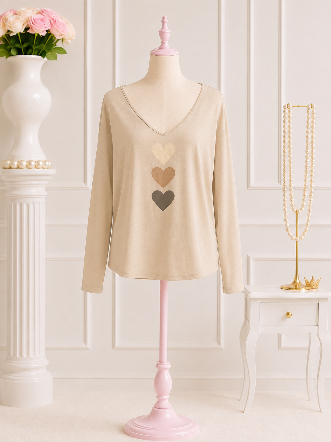 Heart V-neck Top