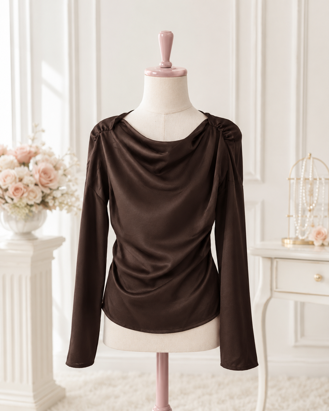 Chocolate Satin Top
