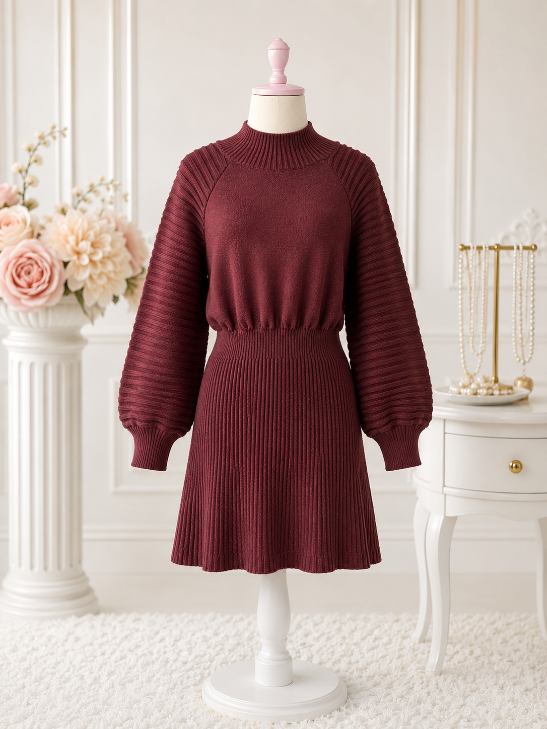 Burgundy Knit Dress