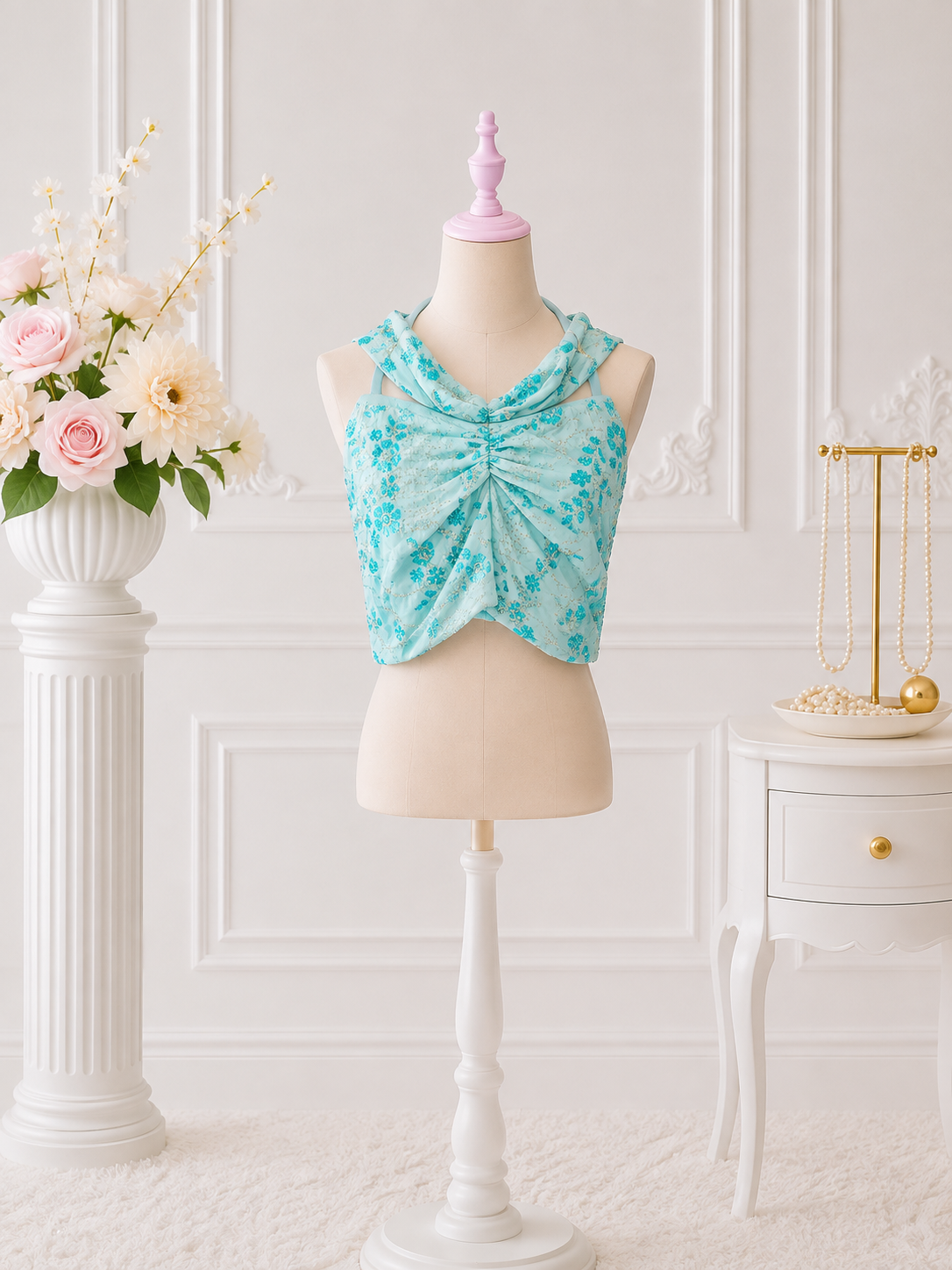 Aqua Blossom Top