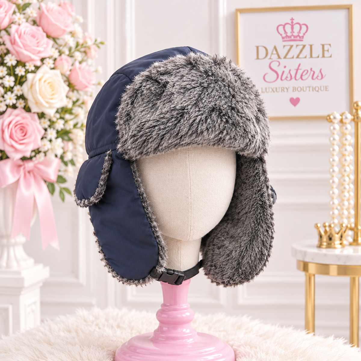 Navy Blue Bomber Hat
