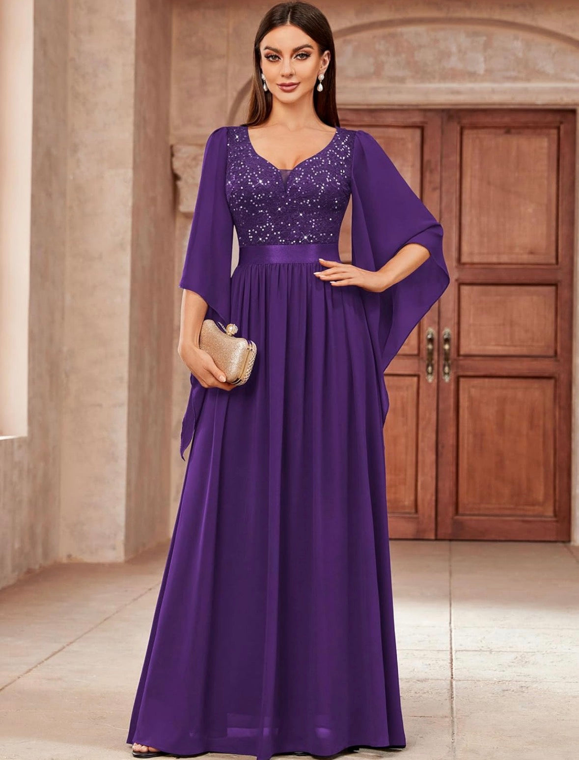 Lucia Butterfly Sleeves Dress