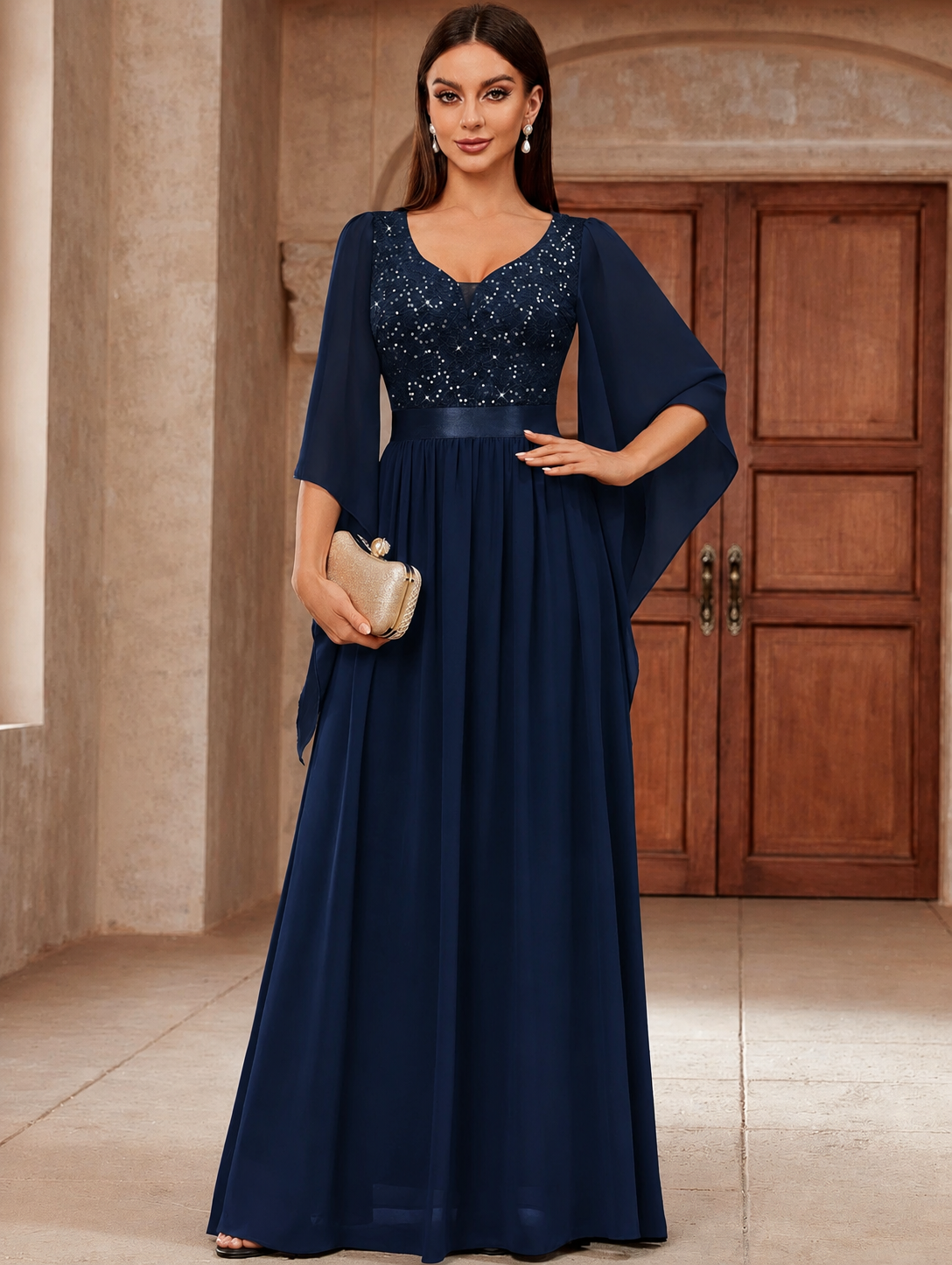 Lucia Butterfly Sleeves Dress