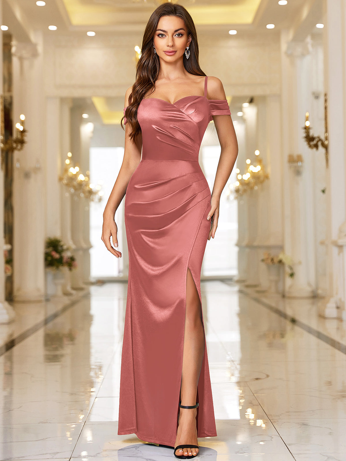 Victoria Satin Evening Dress