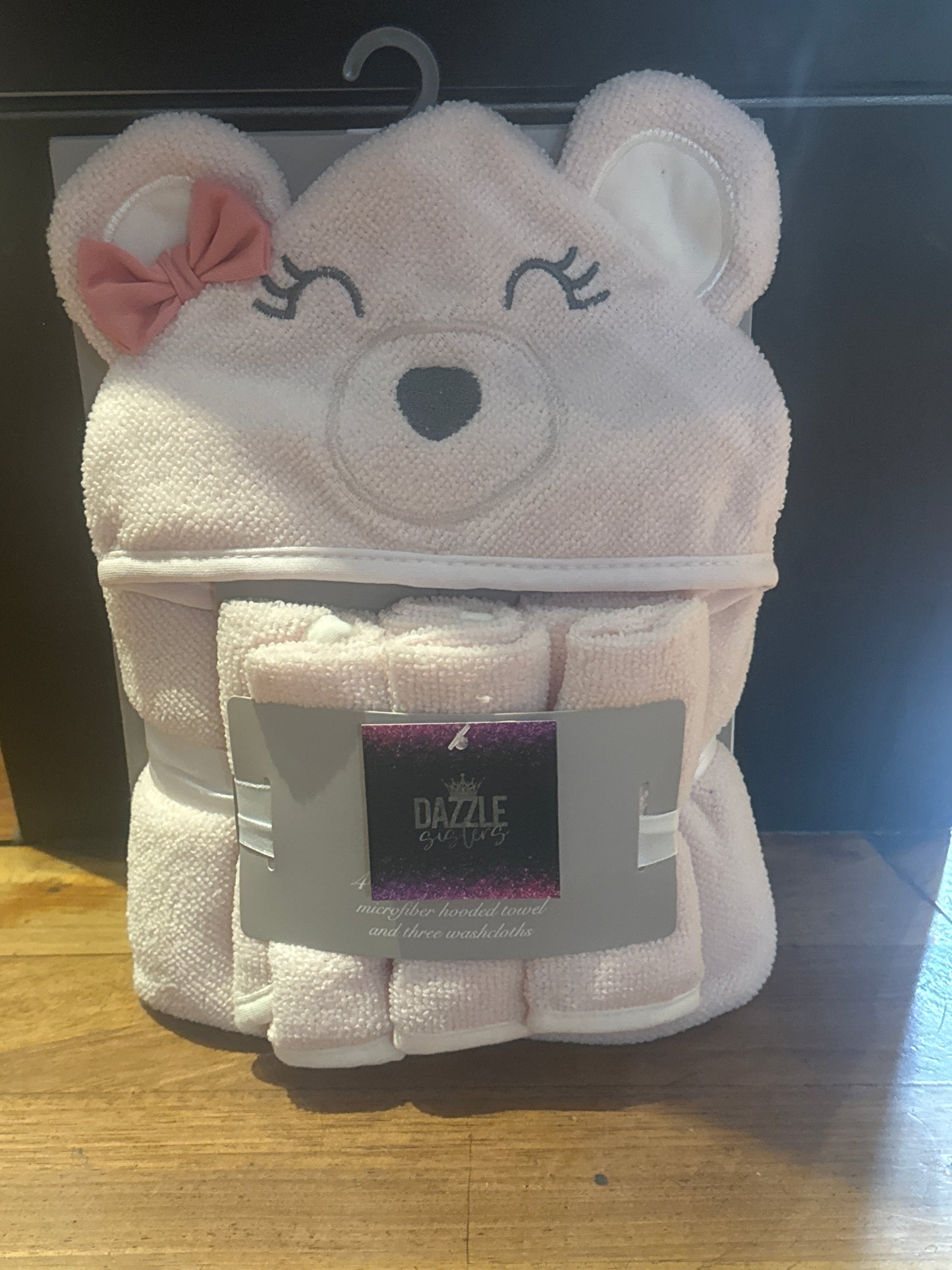 Pink Bear Towel Set