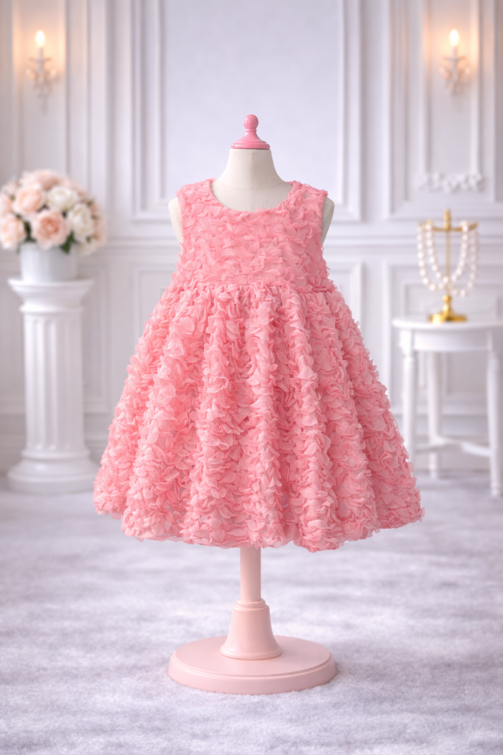 Coral Flowers Dress