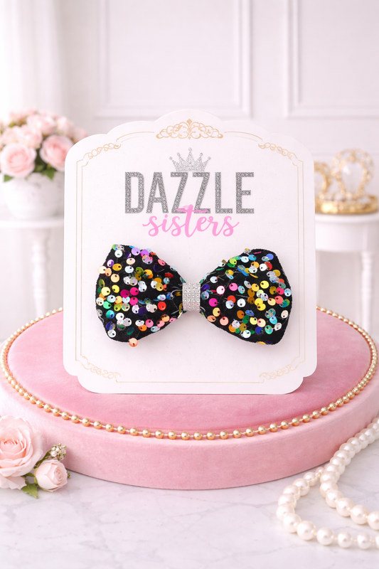 Rainbow Sequin Bow