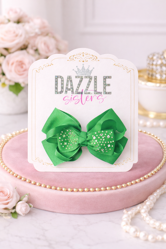 Green Sparkle Bow