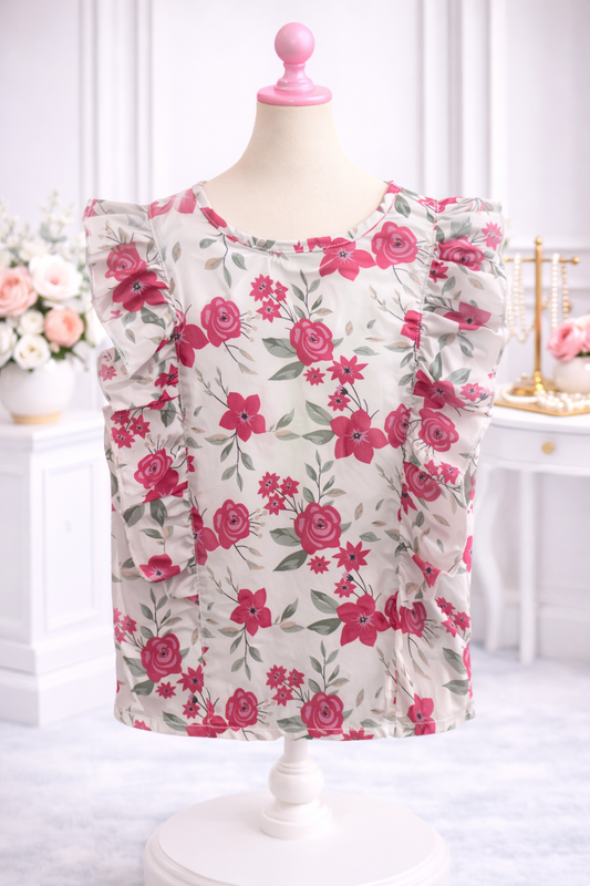 White and Pink Blouse