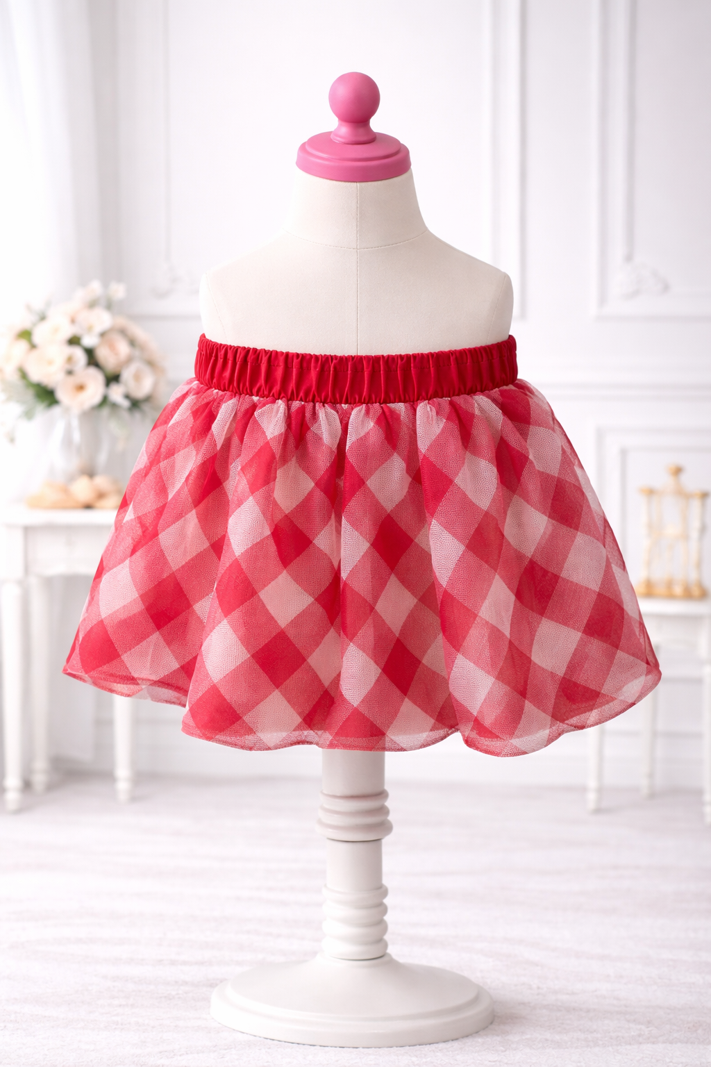 Minnie White Plaid