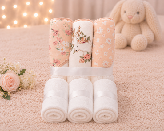 Peach Bunny Towel Set