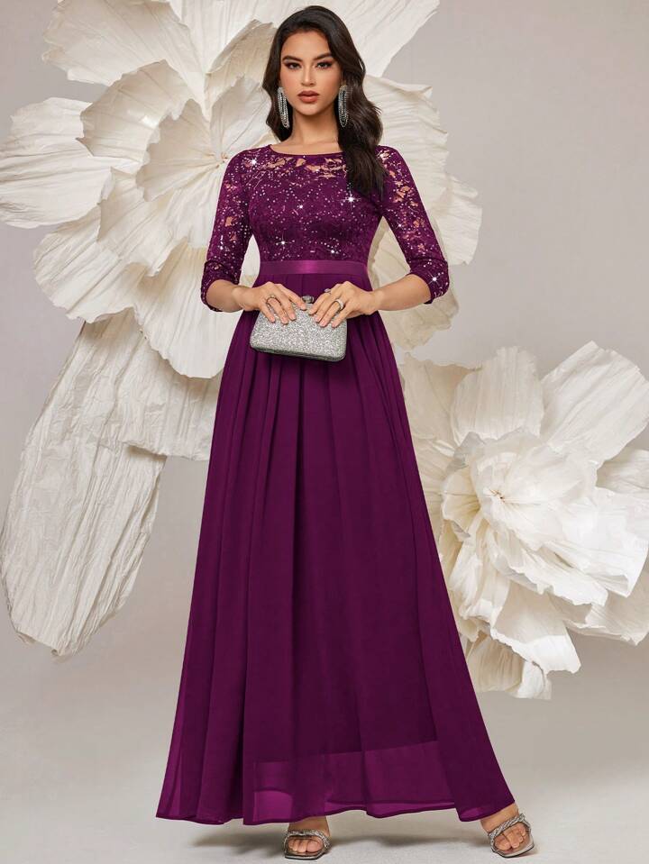 Esme Sequin Lace Dress