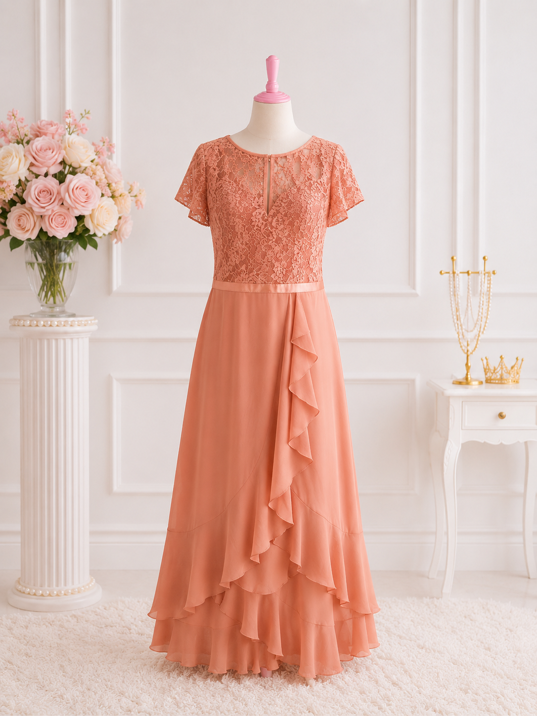 Cinnamon pink formal dress