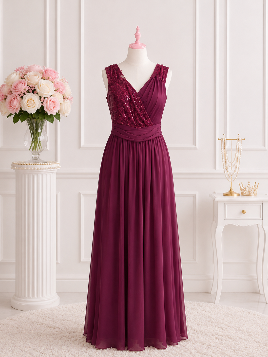 Burgundy Formal Dress