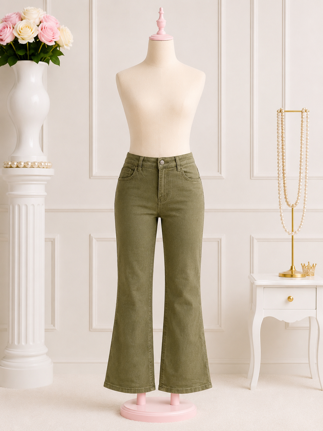 Olive Flare Pants
