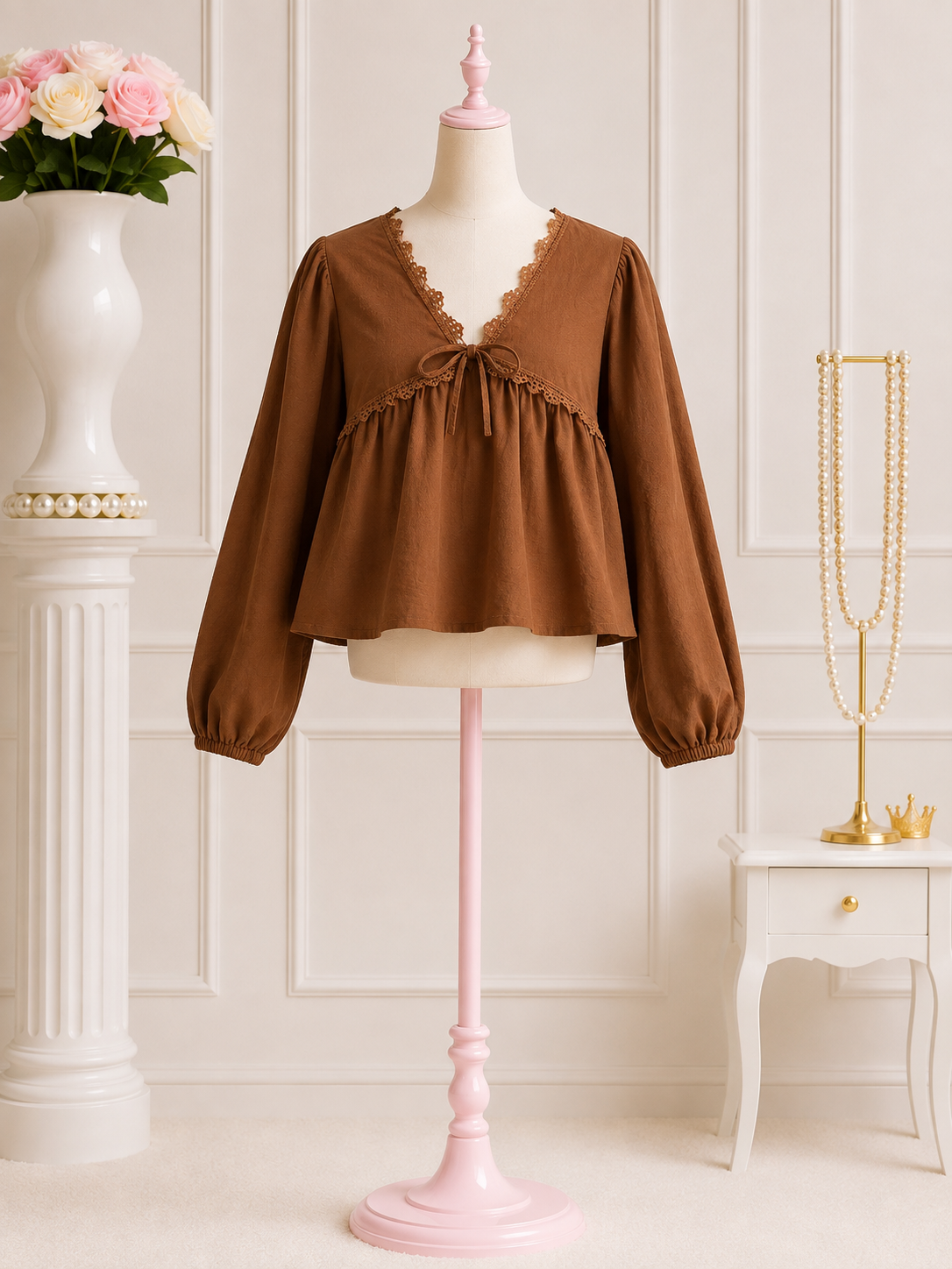 Mocha Lace Blouse