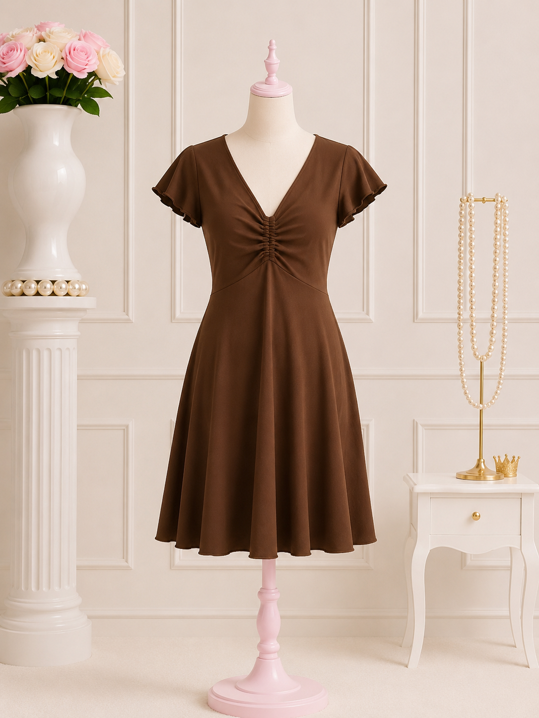 Cocoa Ruched Dress