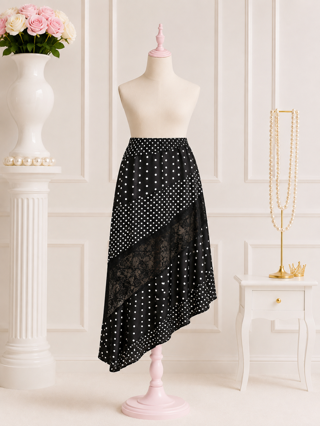 Midnight Polka Lace Skirt