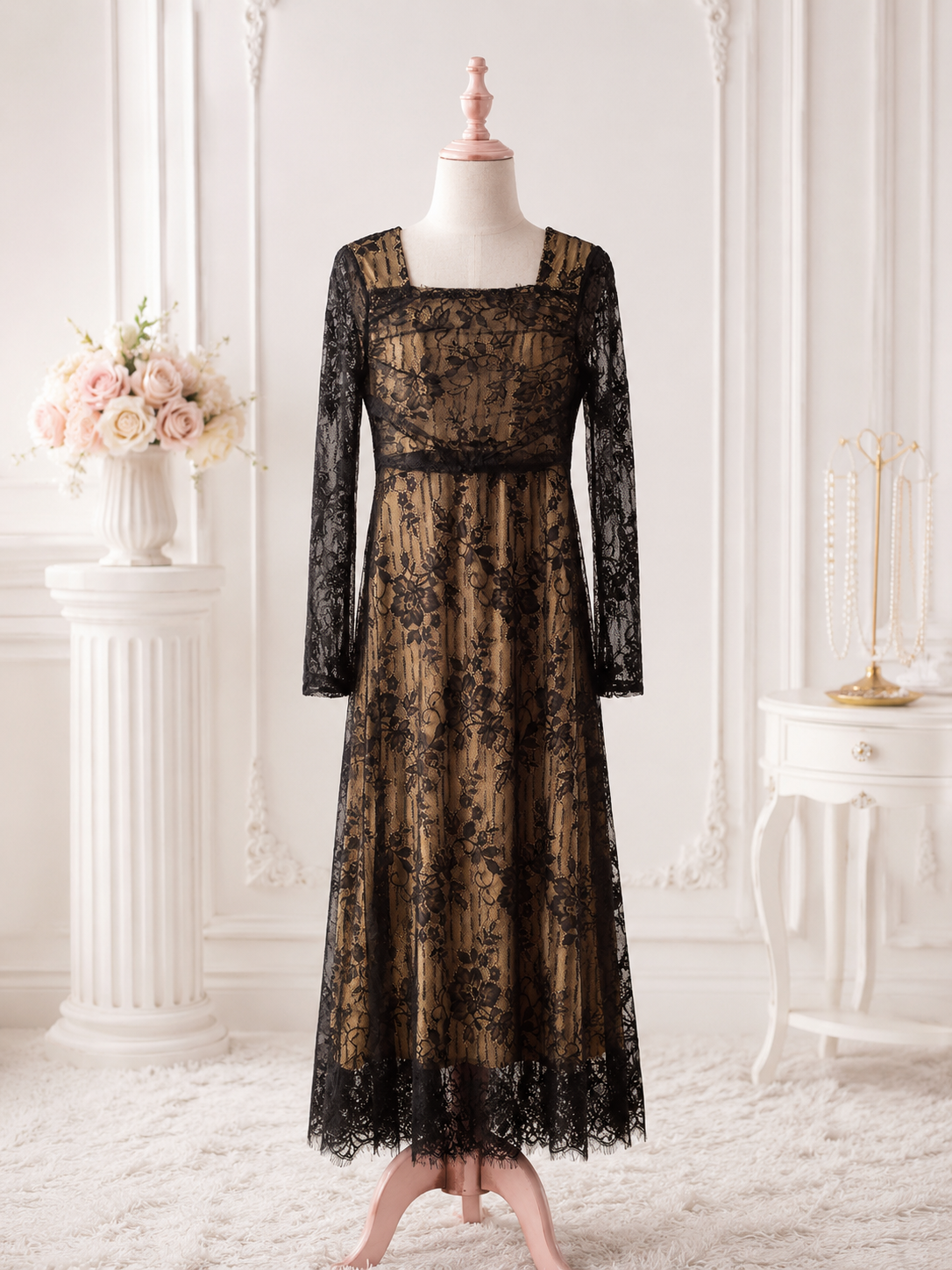 Black Lace Gown