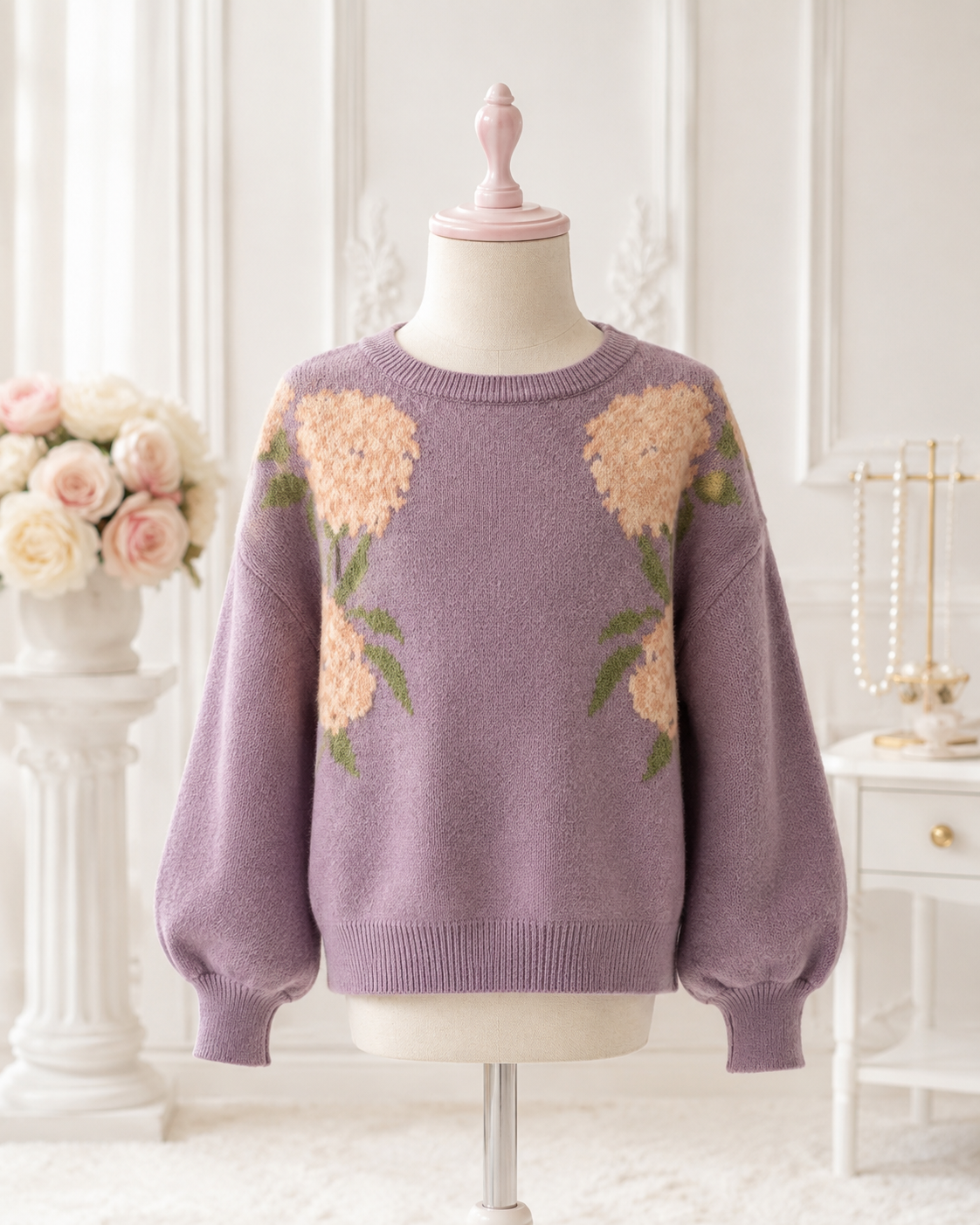 Lilac Floral Sweater