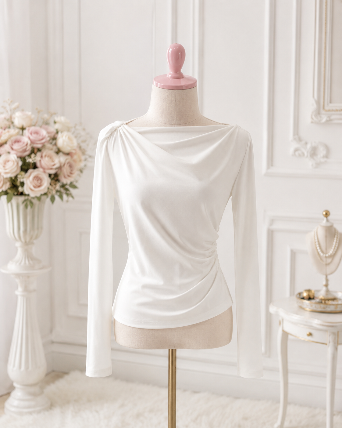 White Draped Top
