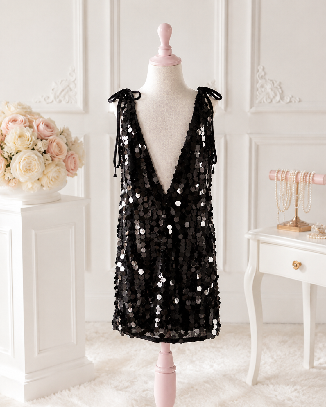 Black Sequin Dress