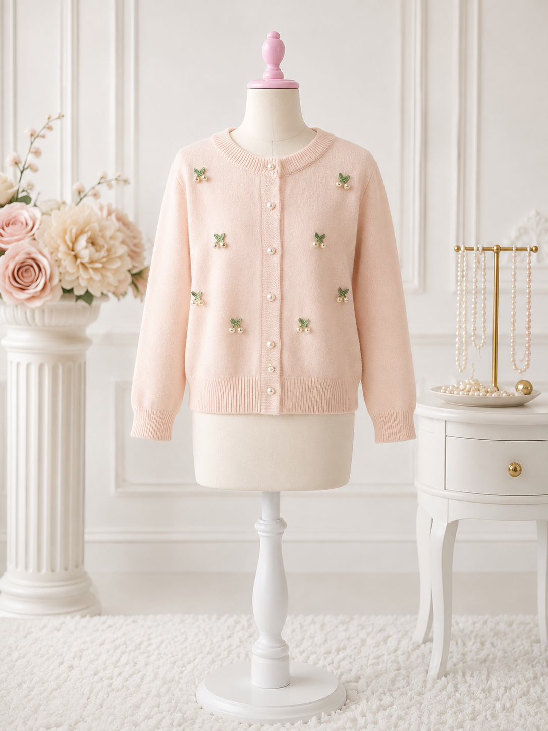 Cherry Pearl Cardigan