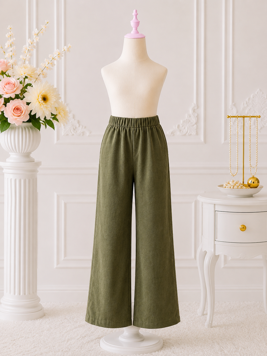 Olive Wide-leg Pants