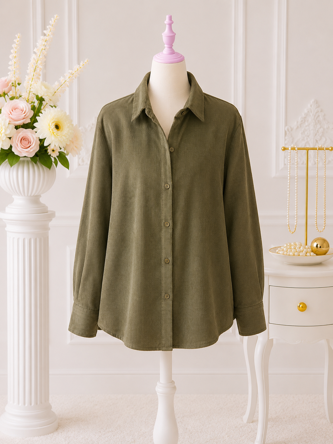 Olive Corduroy Shirt