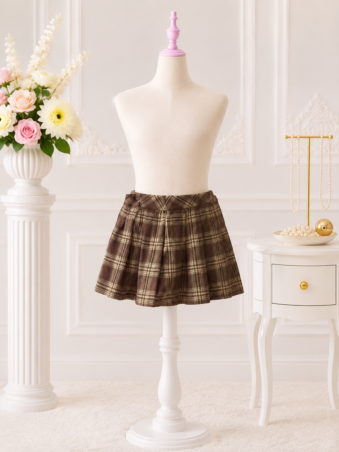 Cocoa Plaid Skort