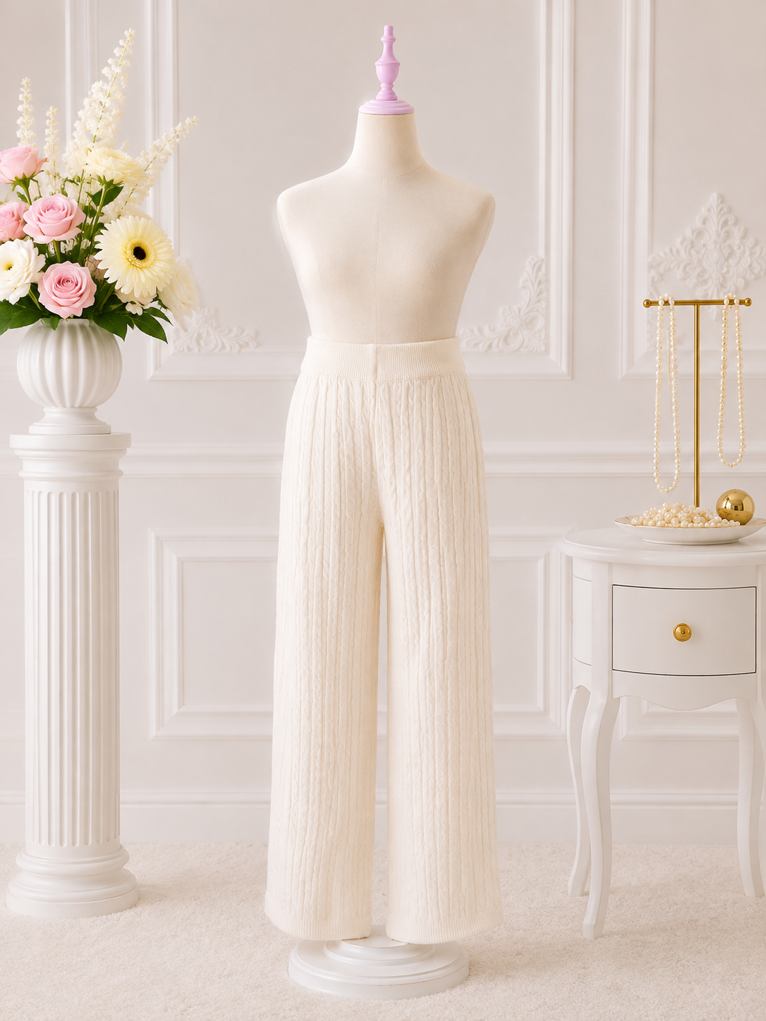 Ivory Knit Pants