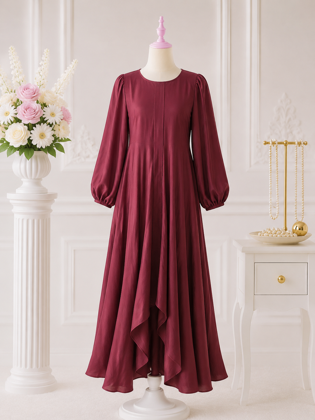 Burgundy Flow Dress