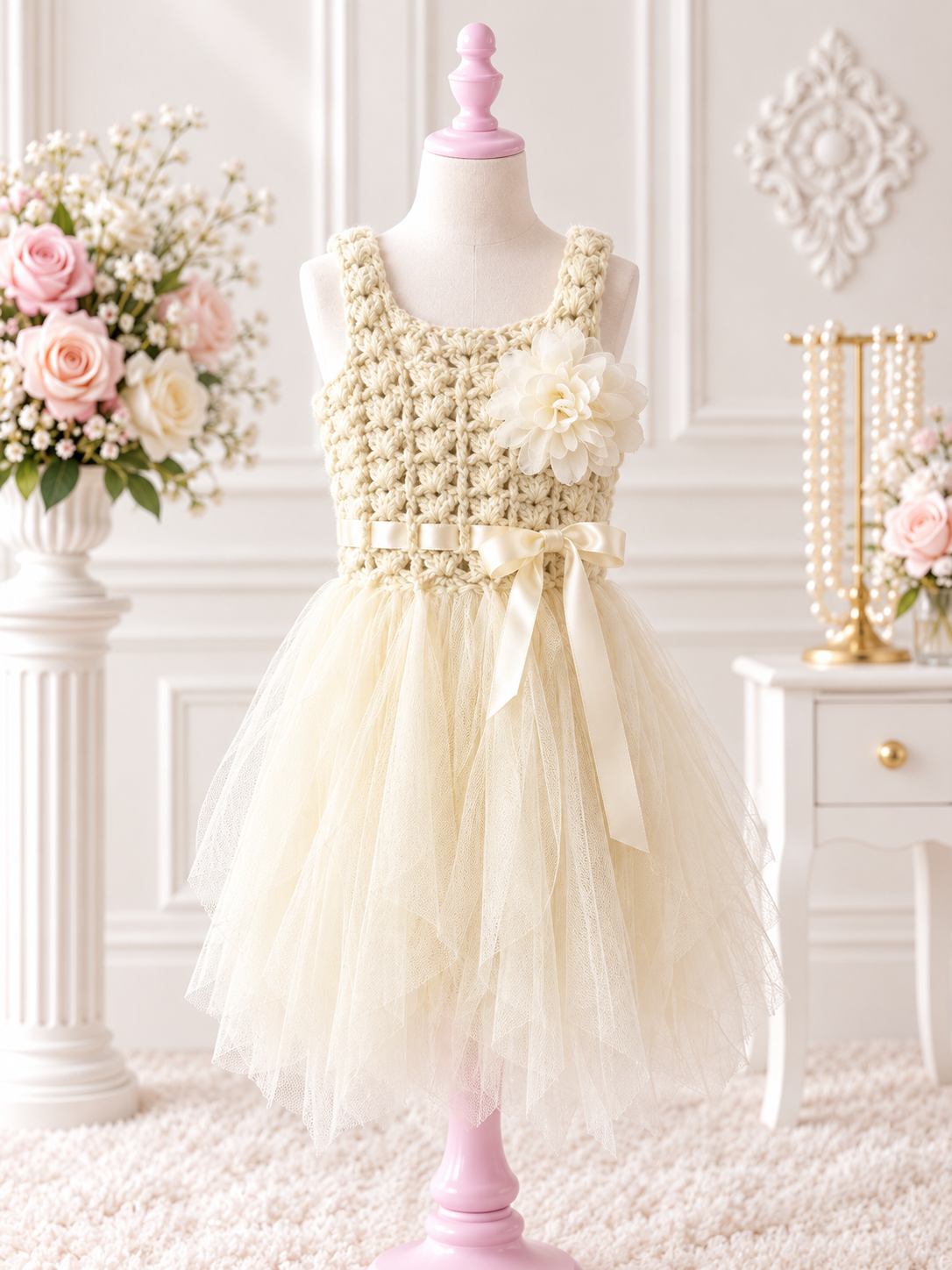 Ivory Blossom Tulle Dress