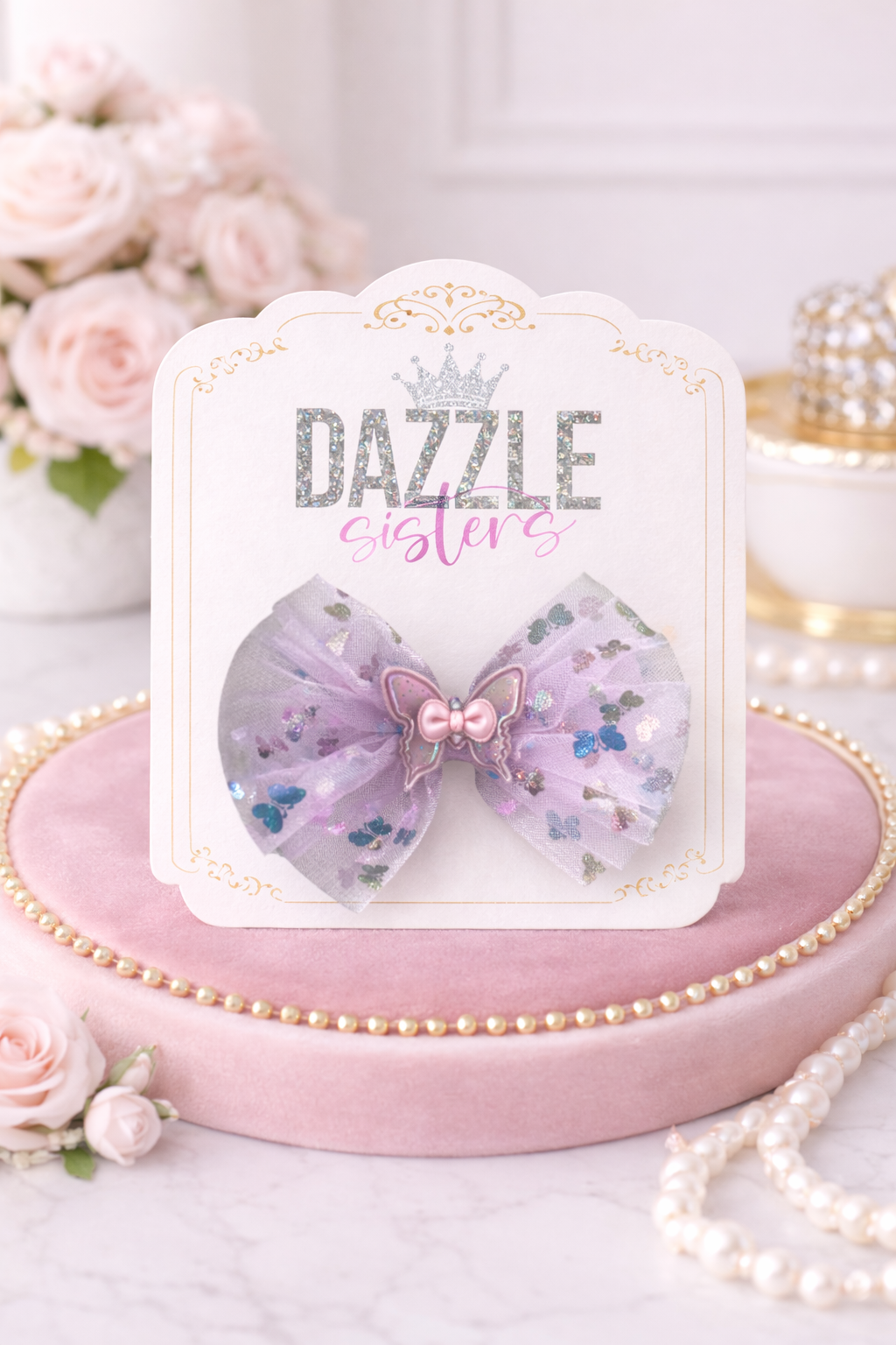 Pink Light Butterfly Bow