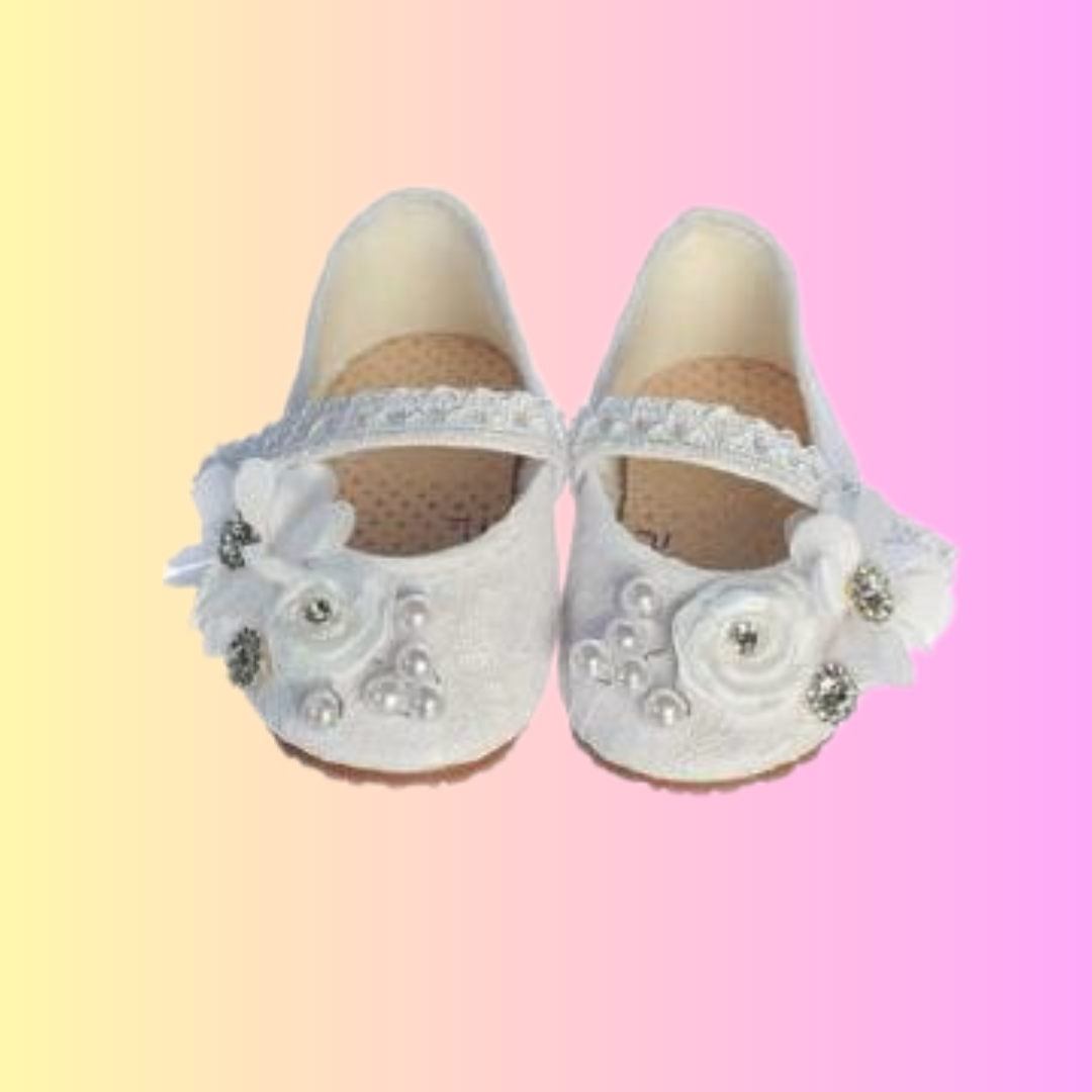 All White Flower Shoe