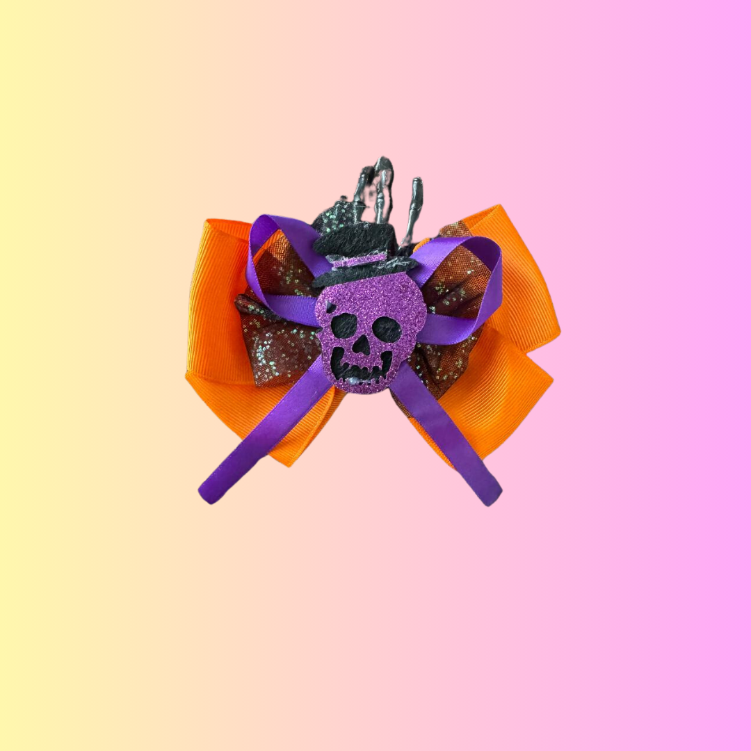 Skull Bow Orange